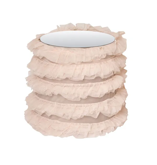RUFFLES TABLE medium with mirrored top #815