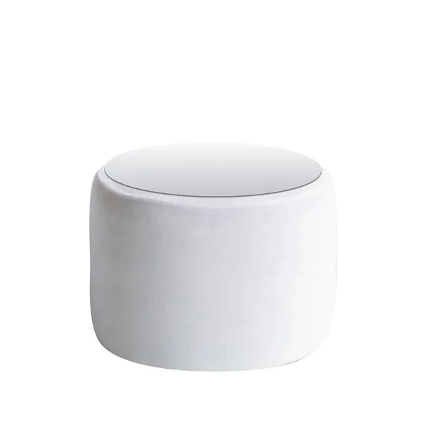 Small NORMAN TABLE with mirrored top, ice white #321