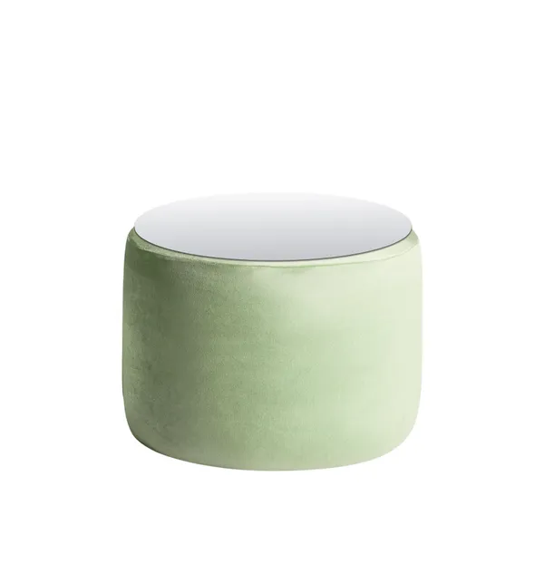 Small NORMAN TABLE with mirrored top, light fern #334