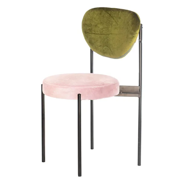 Black mix TEMPO chair with ICE PINK #303 seat and GREEN back #352