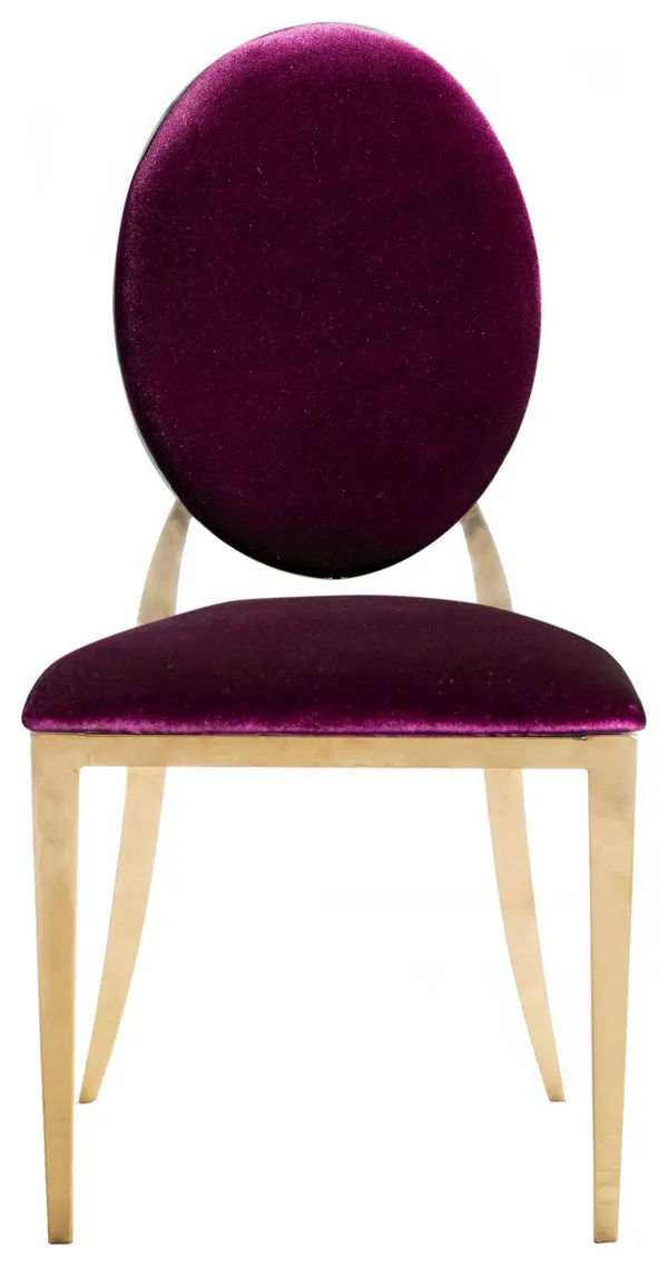 Gold DUPONT velvet chair, burgundian #327