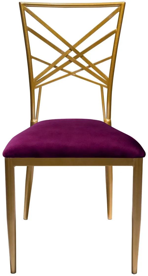 Gold OCTAVE velvet chair, burgundian #327