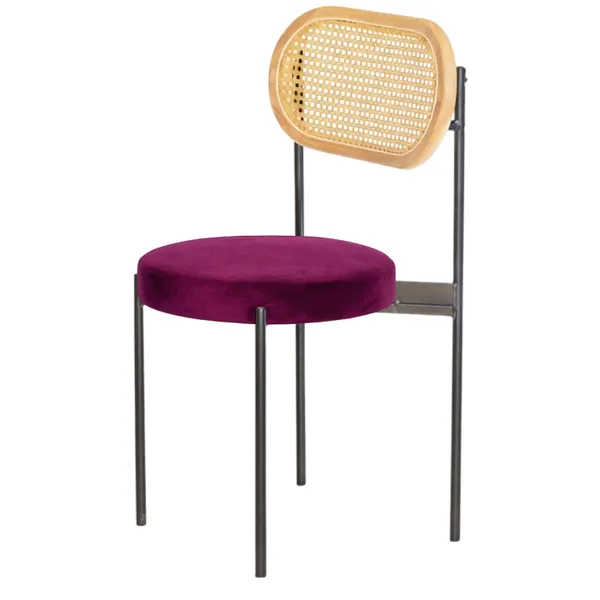 Mix RATTAN TEMPO black chair with BURGUNDIAN seat #327