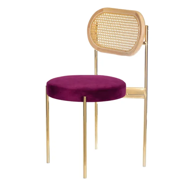 Mix RATTAN TEMPO gold chair with BURGUNDIAN seat #327