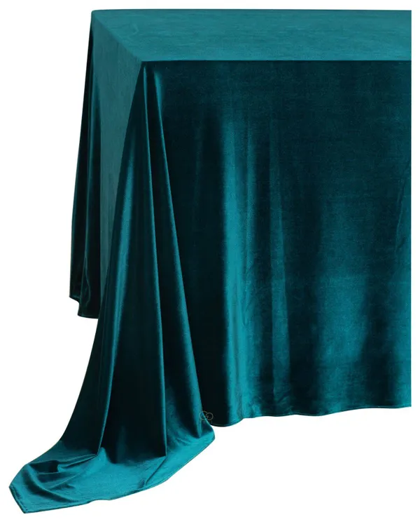 SHINY VELVET rectangular tablecloth ILER in emerald #317