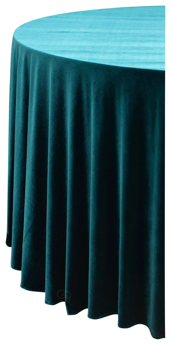 SHINY VELVET ROUND tablecloth ILER in emerald #317