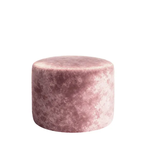 Shiny velvet small round NORMAN pouf, candy pink #825