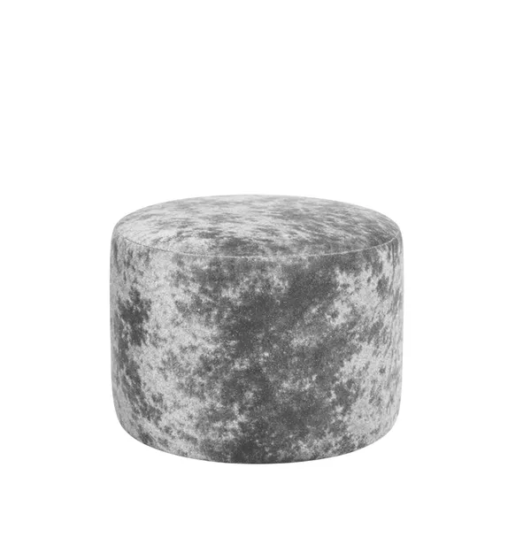 SHINY VELVET small round NORMAN pouf, grey #826