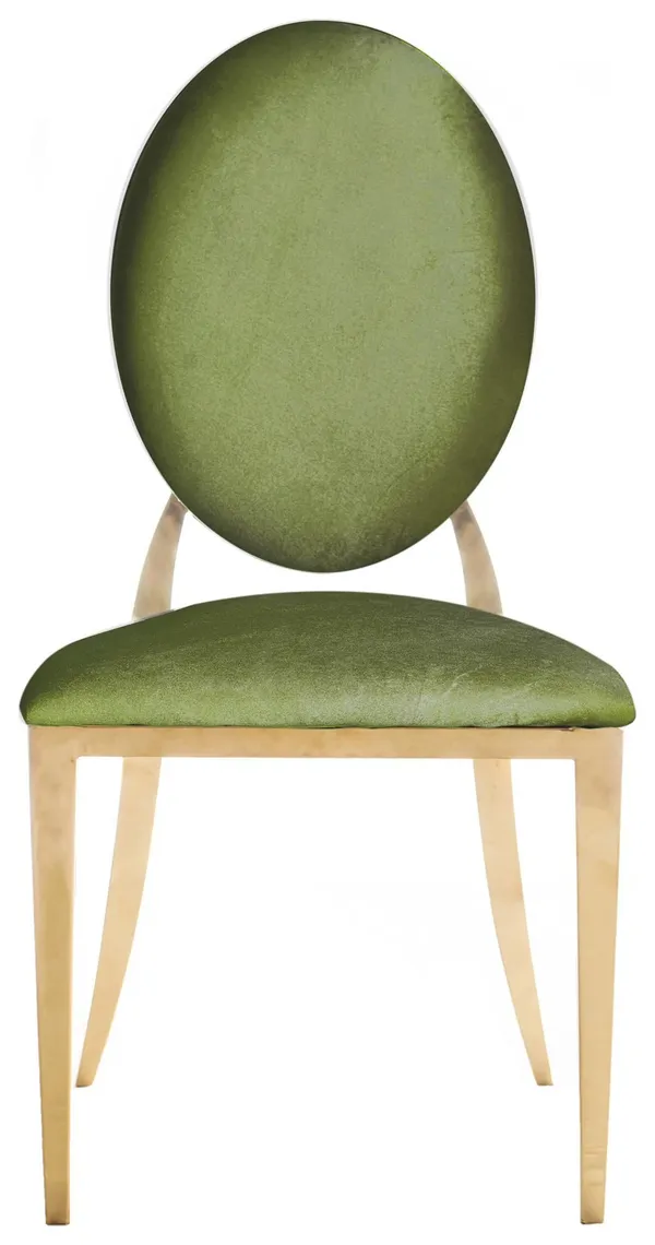 Gold DUPONT velvet chair, ice green #315