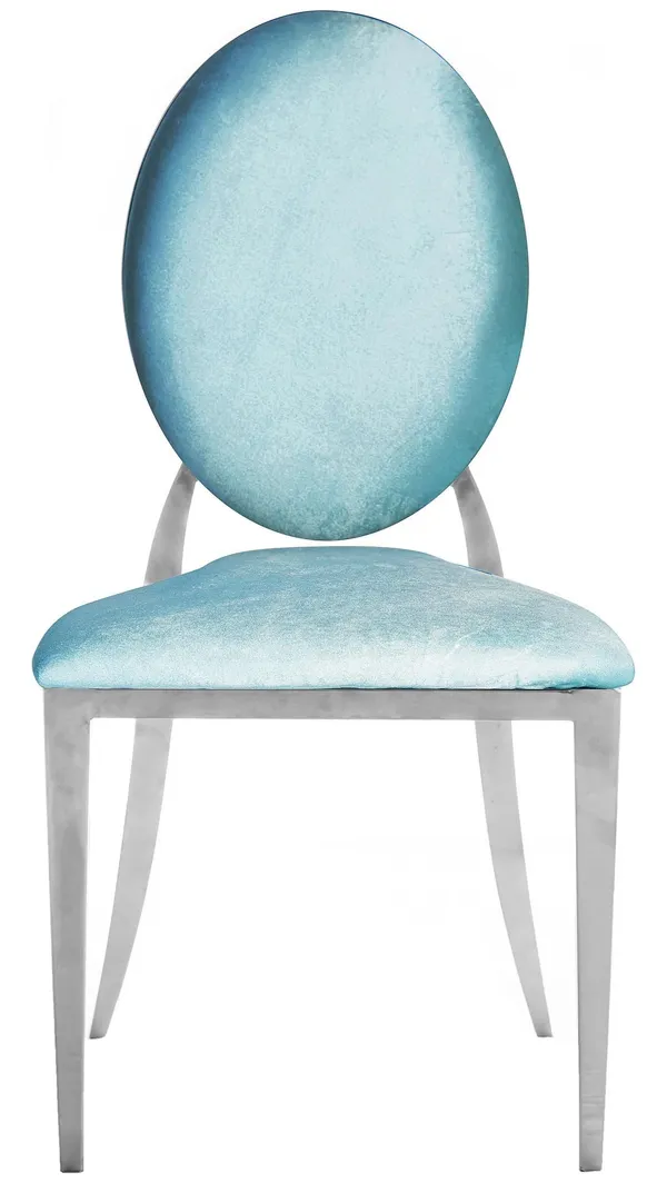 Silver DUPONT velvet chair, ice blue #921