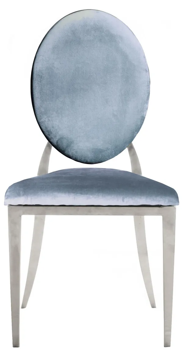 Silver DUPONT velvet chair, blue grey #309