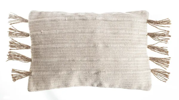 GRABBE boho macrame cushion — natural cotton, detailed weaving, ideal for boho lounge decor in Dubai.