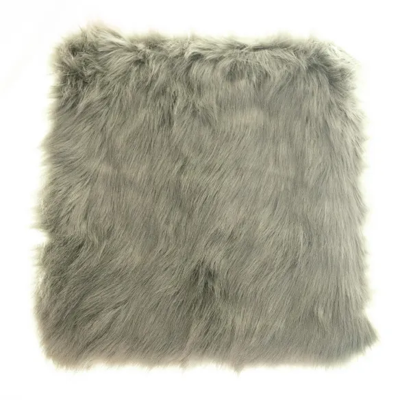 Green fur cushion for rent in Dubai — cozy faux-fur texture, ideal for floor or chair seating.