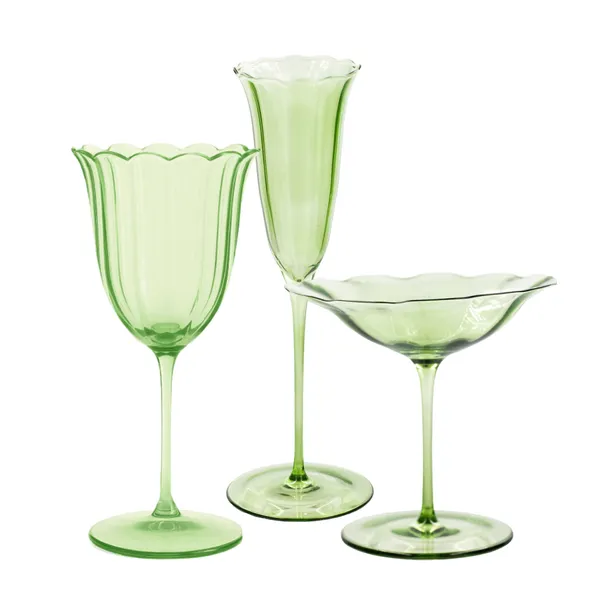 Green MUSSET glass, set of 3