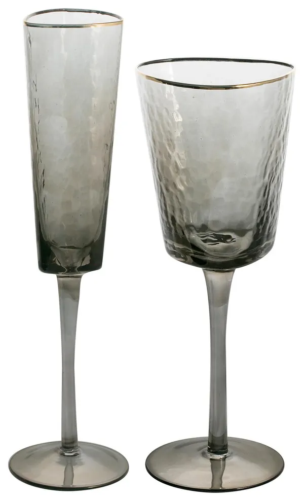 Smoke EVANS glass, set of 2
