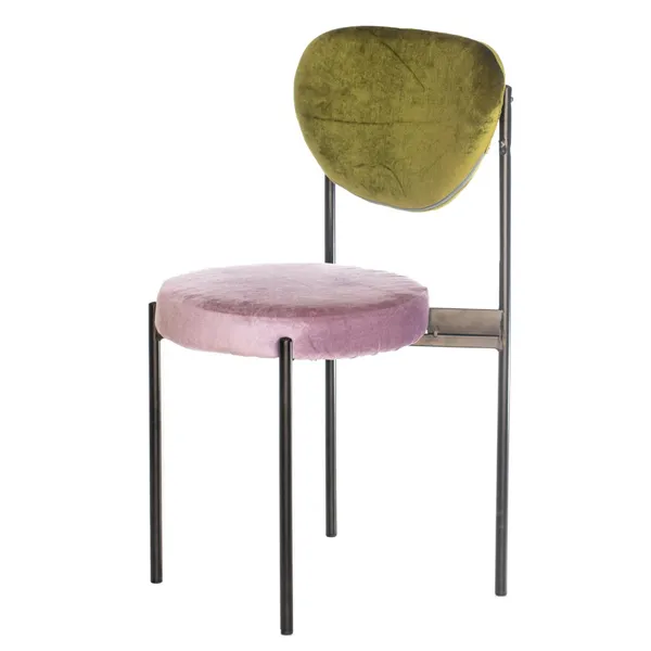Black mix TEMPO chair with PINK seat and GREEN back #352
