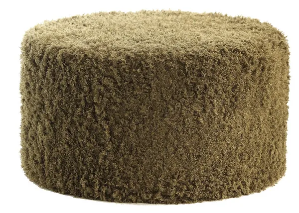 Round MOSS NORMAN pouf – large, moss #810