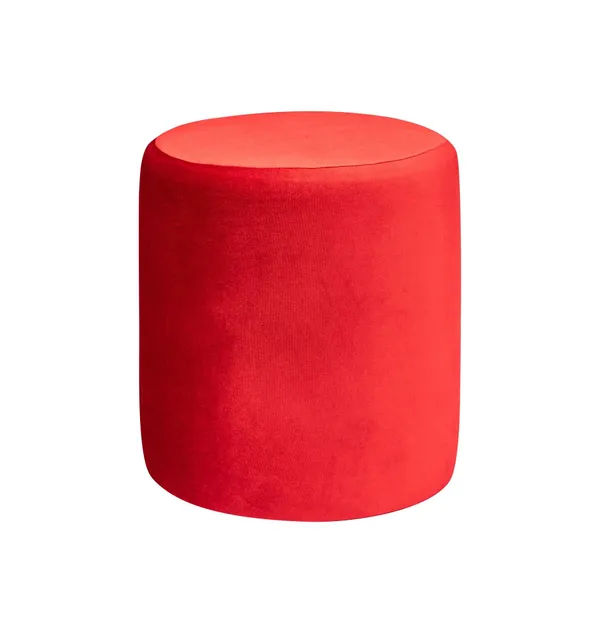 Medium round NORMAN pouf, ice red #323/342