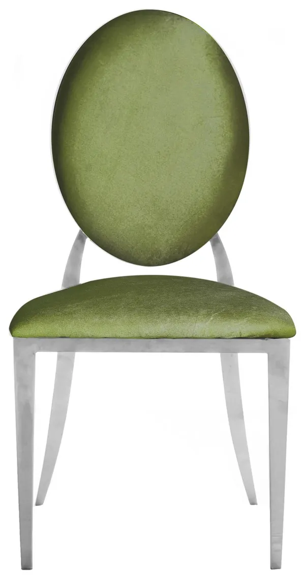 Silver DUPONT velvet chair, ice green #315/#339