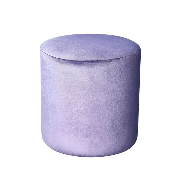 Medium round NORMAN pouf, ice lavender #337