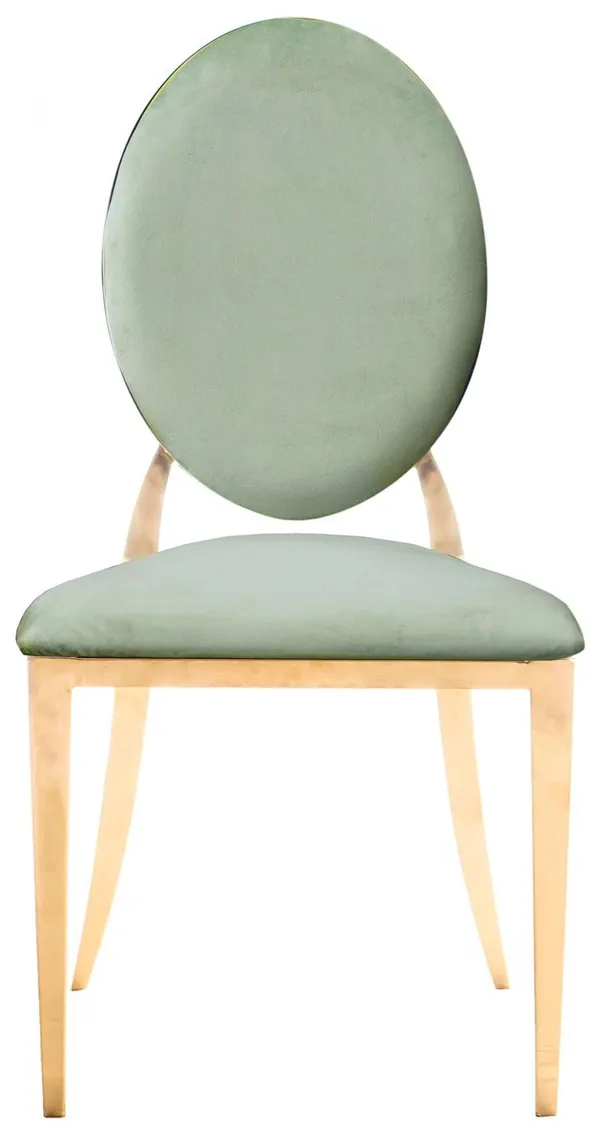 Gold DUPONT velvet chair, sage #435