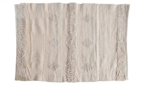 FIELDING woven boho rug — handmade beige texture, ideal for cozy event lounges.