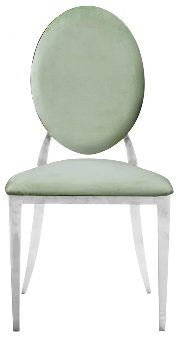 Silver DUPONT velvet chair, sage #435