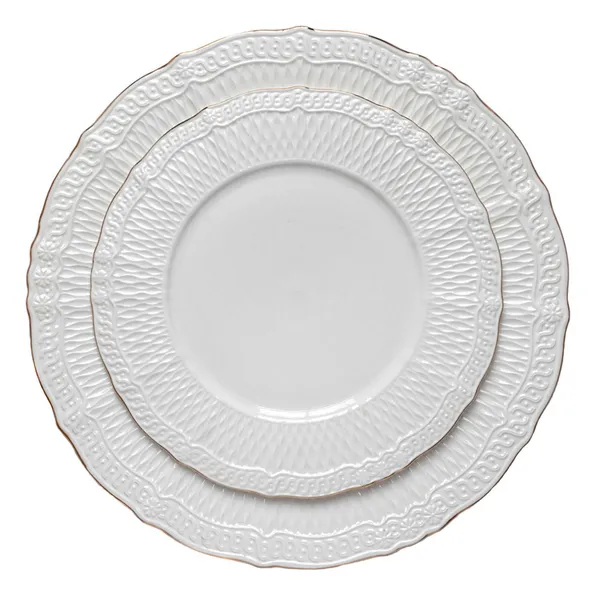 MATILLA white plate with gold rim, set of 2