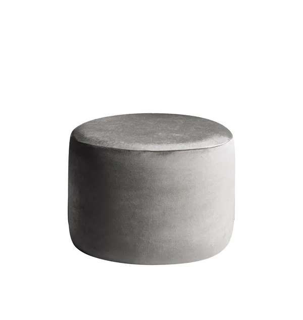 Small round NORMAN pouf, ash-grey #344