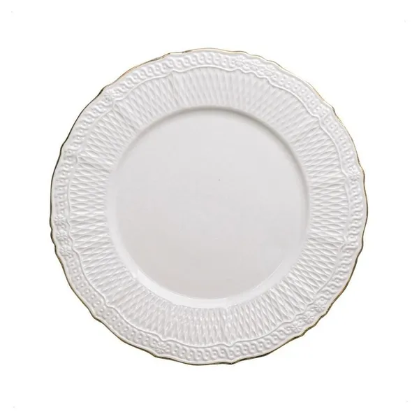 MATILLA white appetizer plate with gold rim