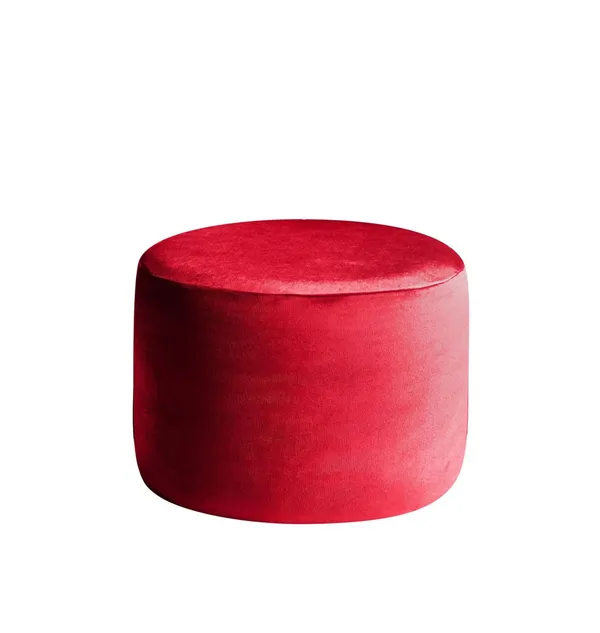 Small round NORMAN pouf, ice red #342