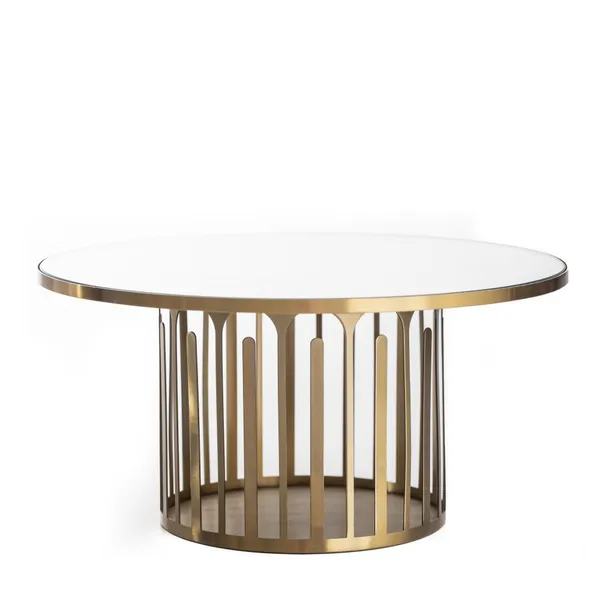 GRIM gold cake stand with glass top