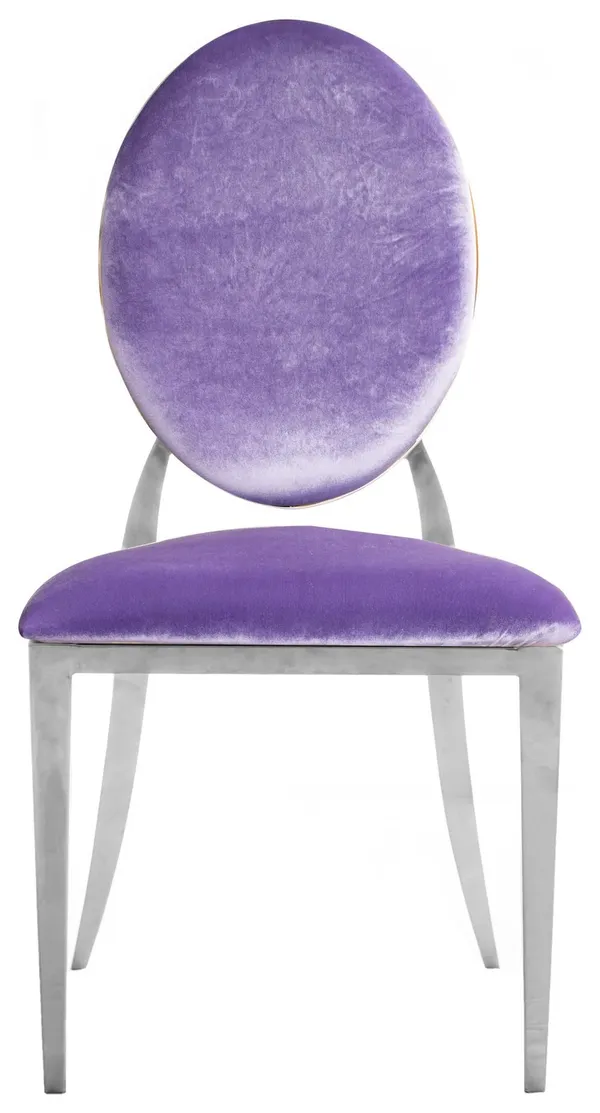 Silver DUPONT velvet chair, ice lavender #337