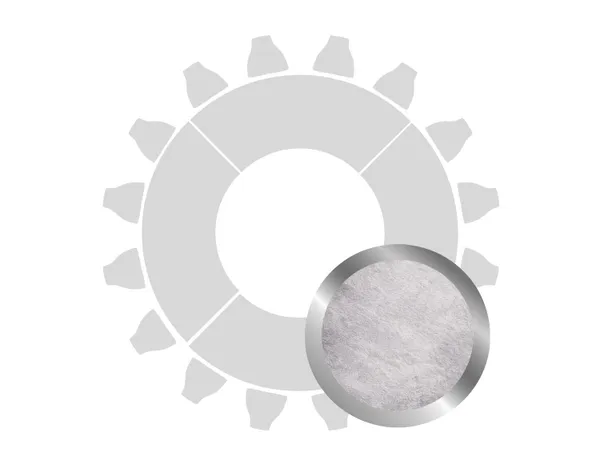 Donut table for 16 guests in SILVER with PEARL GREY VELVET top #104