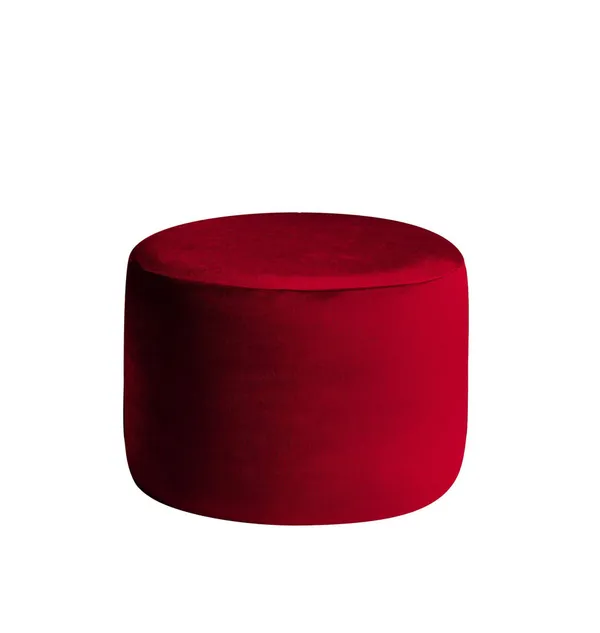 Small round NORMAN pouf, cherry color #342