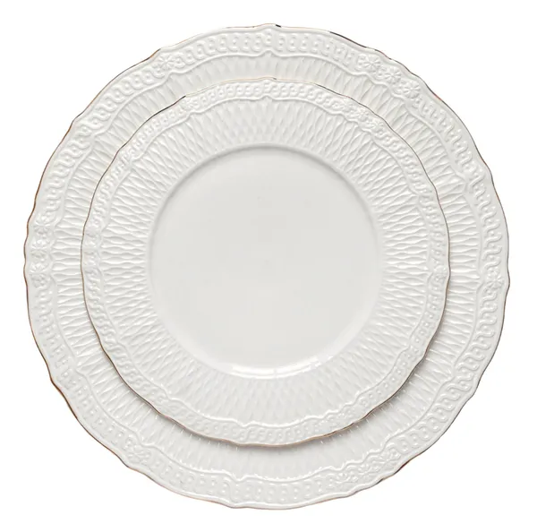 MATILLA white plate with gold rim, set of 2