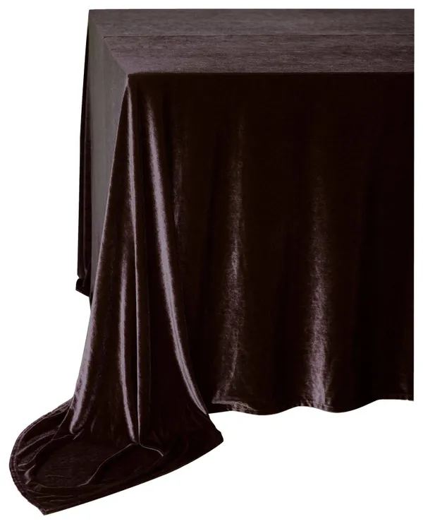 SHINY VELVET rectangular tablecloth ILER in chocolate #328