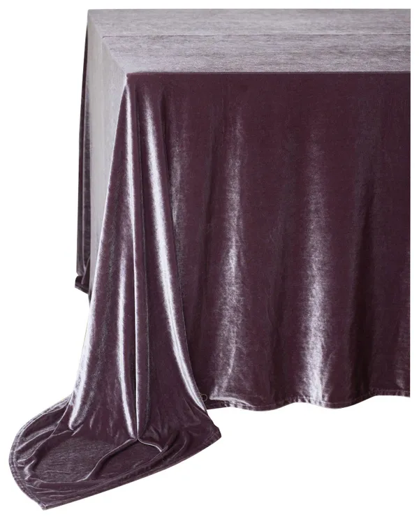 SHINY VELVET rectangular tablecloth ILER in dusty fig #319