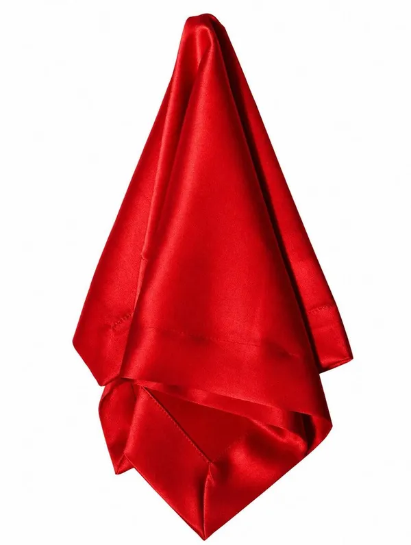 Red satin accord napkin with French corner | Go Rent