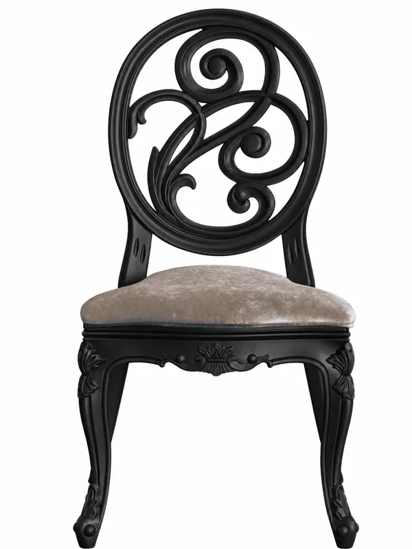 Black ORPHEUS chair velvet beige #357