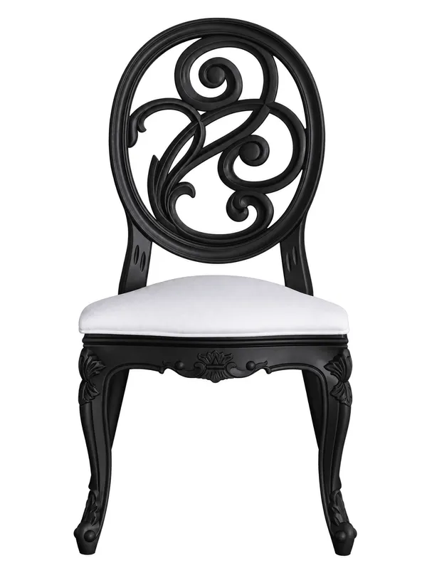 Black ORPHEUS chair velvet white #428