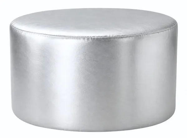 Large round NORMAN pouf, silver