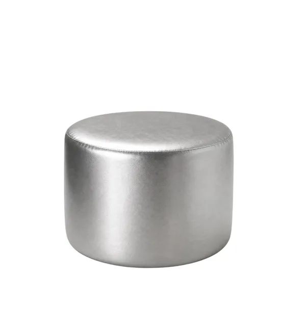 Small round NORMAN pouf, silver