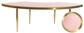 1 section gold GABLE serpentine table with PINK VELVET top #110