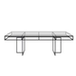 Black rectangular CORNELL table with clear glasstop